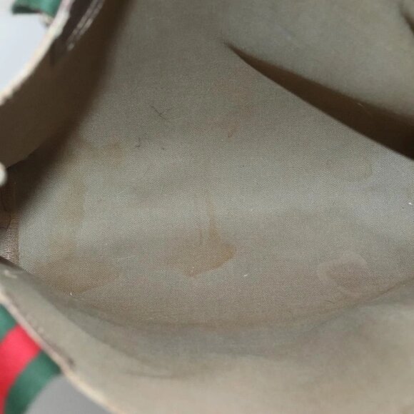 GUCCI GG Supreme Web Sherry Line Tote Bag PVC Beige 40 02 003 Auth 131395 - Picture 9 of 15